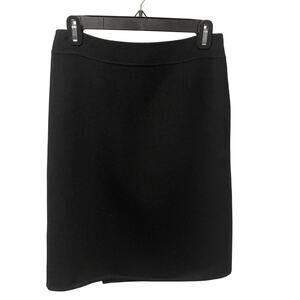 Vintage Valentino Black Wool Straight Fit Knee Skirt Womens US 6?